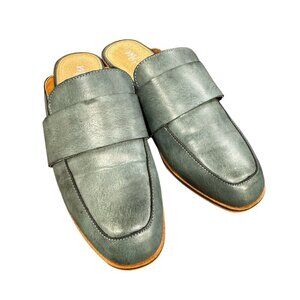 Mi.iM Turquoise Genuine Leather + Real Wood Mules – New with Tags, Women's Slip-